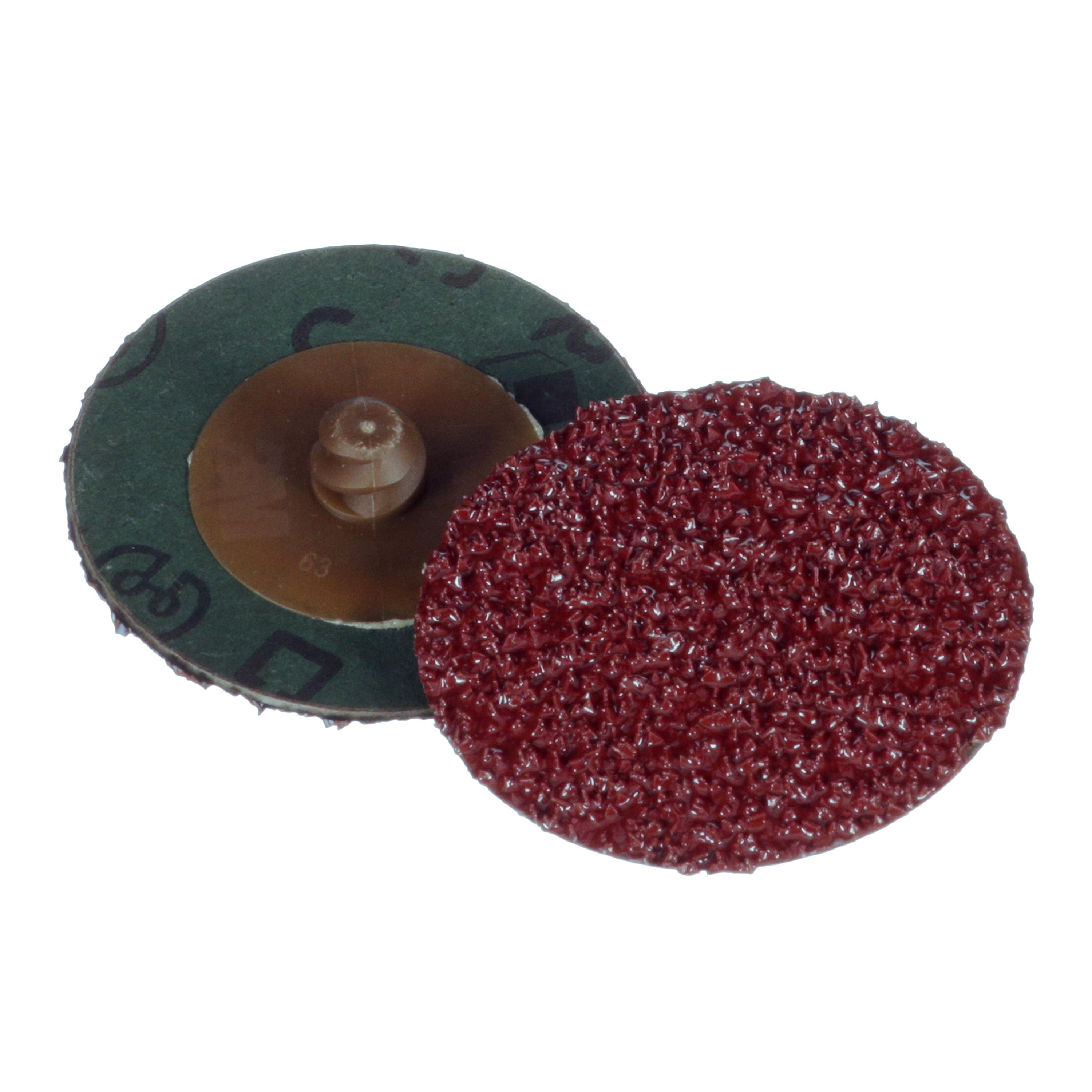 Cubitron II 7000118429 Close Coated Fibre Disc, 2 in Dia Disc, 36+ Grit, Extra Coarse Grade, Ceramic Abrasive, Quick-Change Type TR Attachment - Coated Abrasive Fiber Discs
